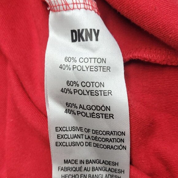 DKNY Red Crew Neck T-Shirt Size L - Picture 5 of 5
